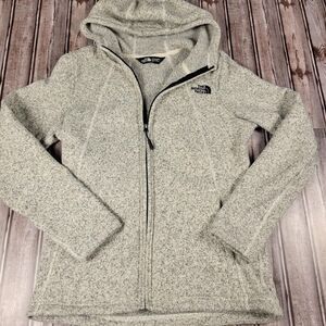 The North Face Crescent Full Zip Fleece Hoodie Women Size Small Heather Grey